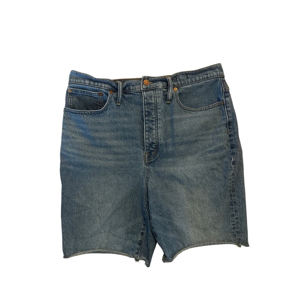 Women 31 Madewell High-Rise Long Denim Shorts Jean Brightwood Wash Cut-Offs
